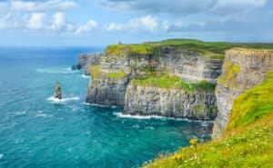 Scenic view of Cliffs of Moher, one of the most popular tourist